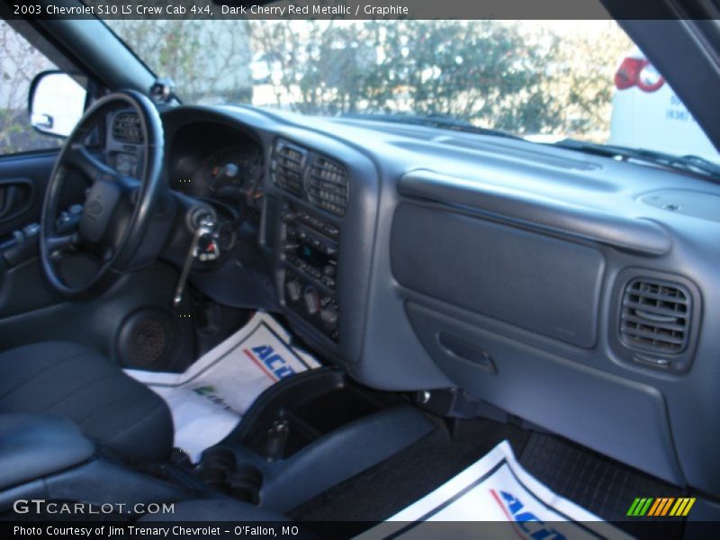 Dark Cherry Red Metallic / Graphite 2003 Chevrolet S10 LS Crew Cab 4x4