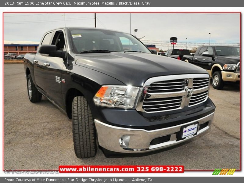 Maximum Steel Metallic / Black/Diesel Gray 2013 Ram 1500 Lone Star Crew Cab