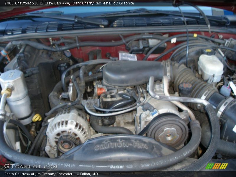 Dark Cherry Red Metallic / Graphite 2003 Chevrolet S10 LS Crew Cab 4x4