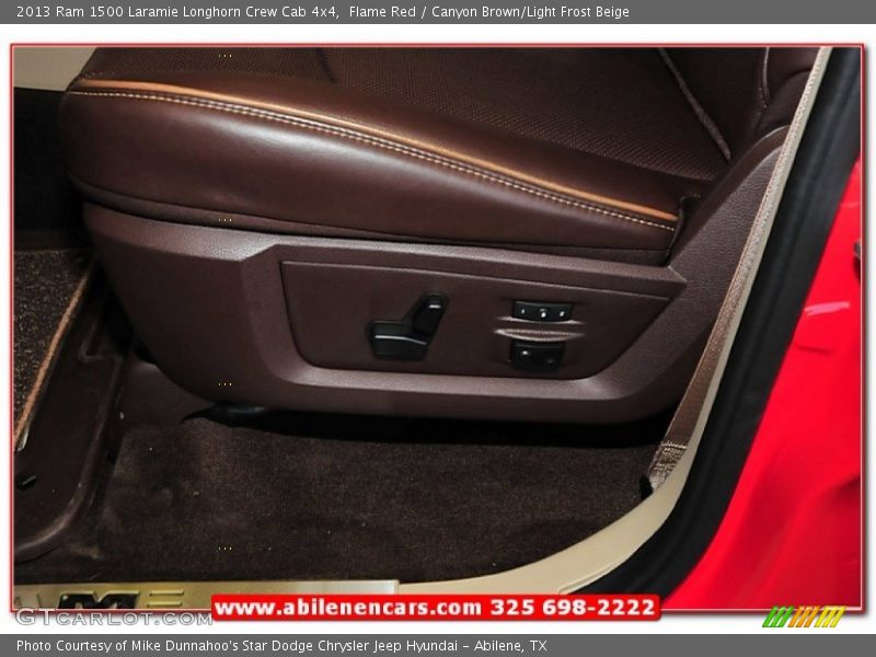 Flame Red / Canyon Brown/Light Frost Beige 2013 Ram 1500 Laramie Longhorn Crew Cab 4x4