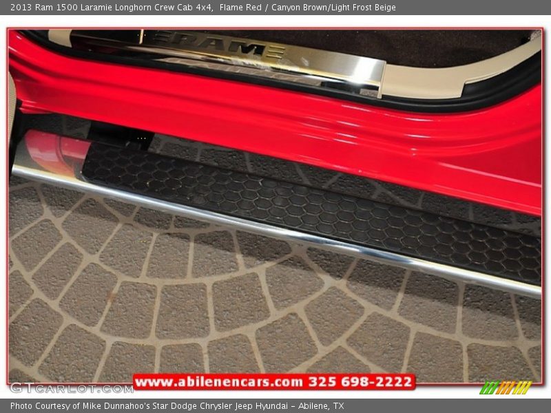 Flame Red / Canyon Brown/Light Frost Beige 2013 Ram 1500 Laramie Longhorn Crew Cab 4x4