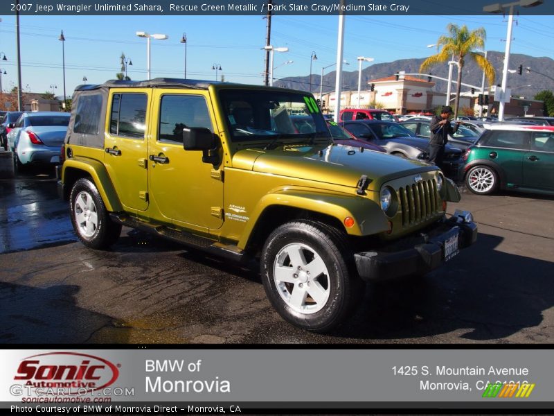 Rescue Green Metallic / Dark Slate Gray/Medium Slate Gray 2007 Jeep Wrangler Unlimited Sahara