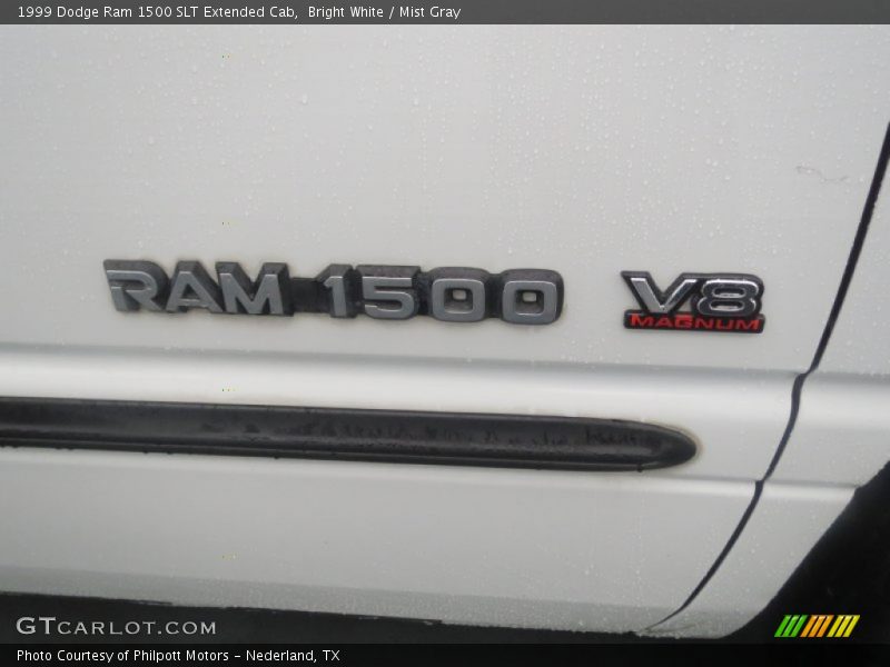 Bright White / Mist Gray 1999 Dodge Ram 1500 SLT Extended Cab