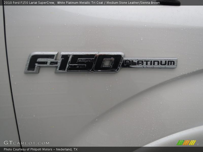 White Platinum Metallic Tri Coat / Medium Stone Leather/Sienna Brown 2010 Ford F150 Lariat SuperCrew