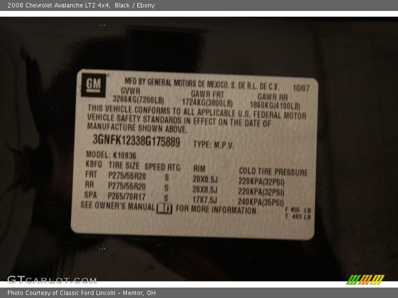 Black / Ebony 2008 Chevrolet Avalanche LTZ 4x4