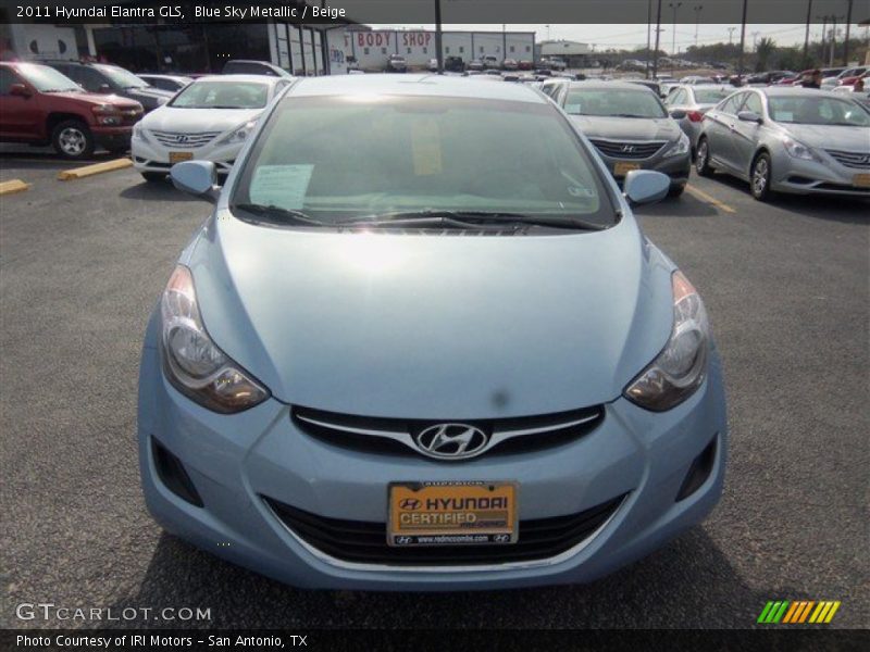 Blue Sky Metallic / Beige 2011 Hyundai Elantra GLS