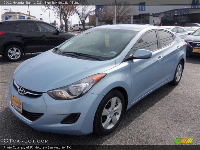 Blue Sky Metallic / Beige 2011 Hyundai Elantra GLS
