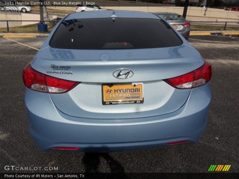 Blue Sky Metallic / Beige 2011 Hyundai Elantra GLS