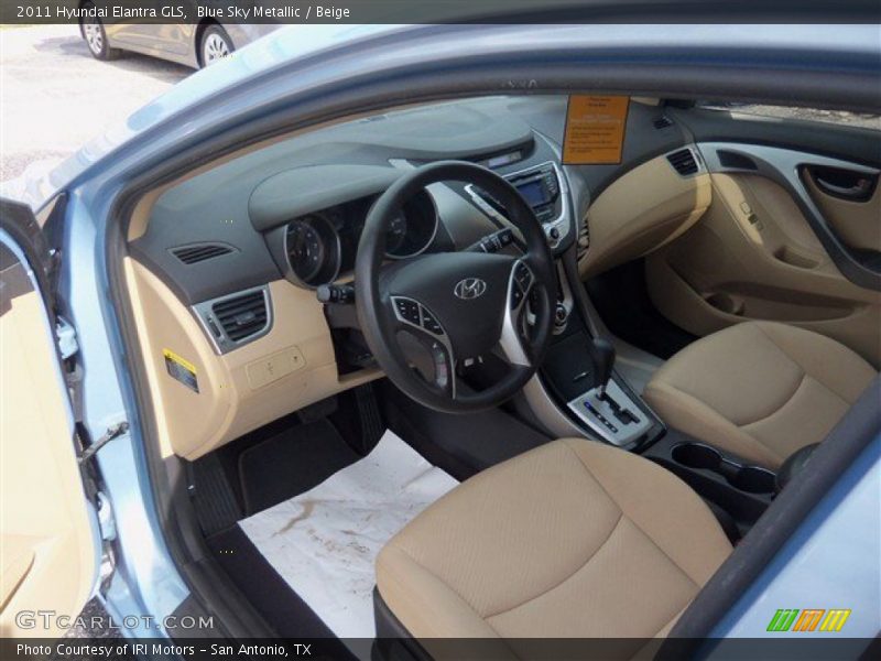 Blue Sky Metallic / Beige 2011 Hyundai Elantra GLS