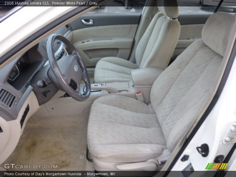 Powder White Pearl / Gray 2006 Hyundai Sonata GLS