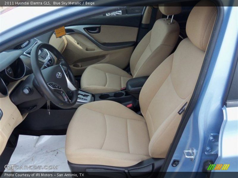 Blue Sky Metallic / Beige 2011 Hyundai Elantra GLS