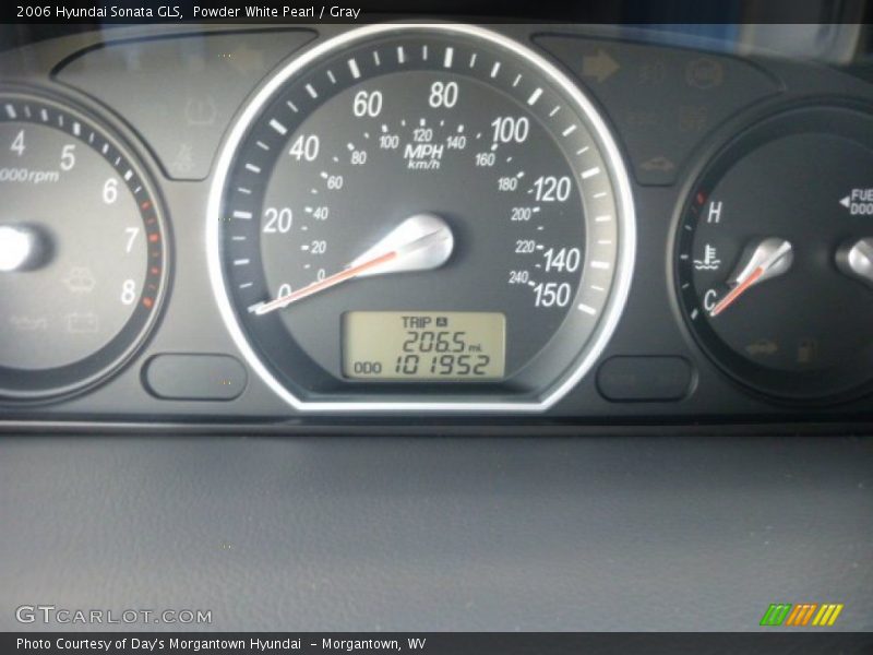 Powder White Pearl / Gray 2006 Hyundai Sonata GLS