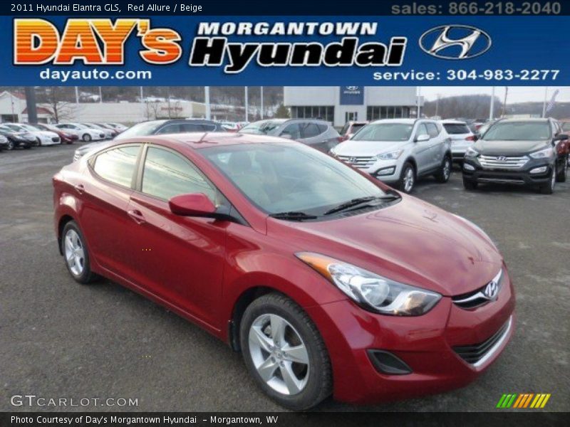 Red Allure / Beige 2011 Hyundai Elantra GLS