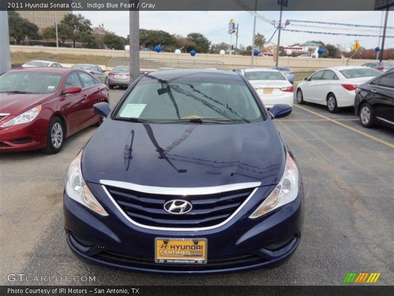 Indigo Blue Pearl / Gray 2011 Hyundai Sonata GLS