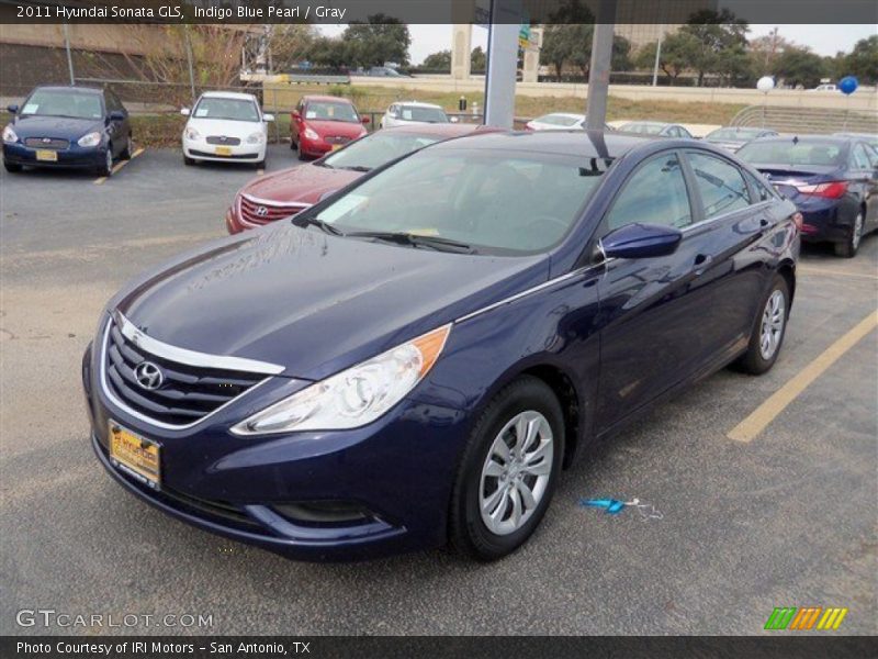 Indigo Blue Pearl / Gray 2011 Hyundai Sonata GLS