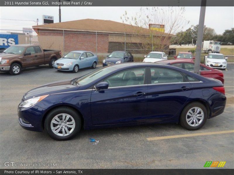 Indigo Blue Pearl / Gray 2011 Hyundai Sonata GLS