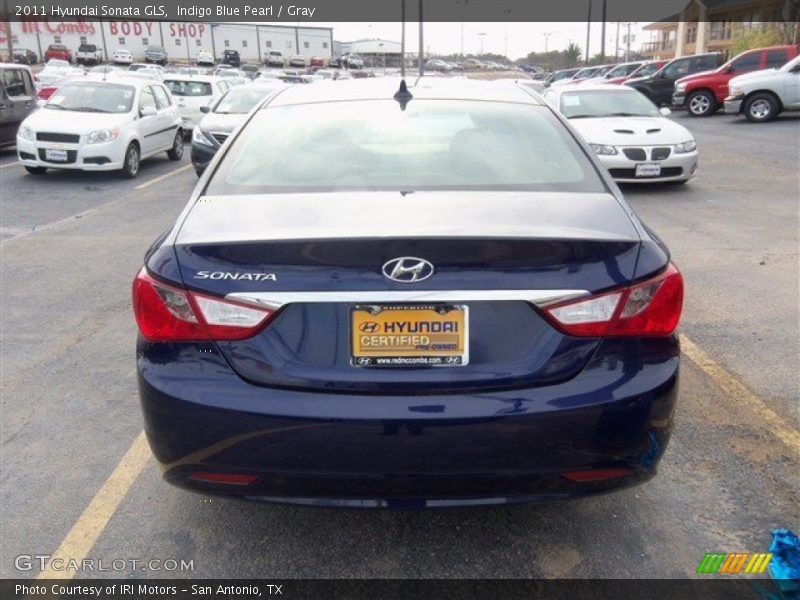 Indigo Blue Pearl / Gray 2011 Hyundai Sonata GLS