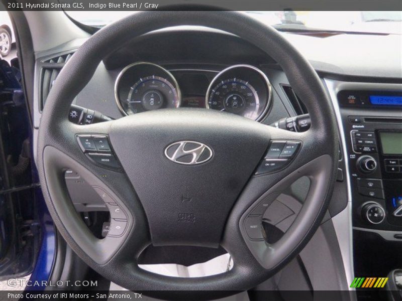 Indigo Blue Pearl / Gray 2011 Hyundai Sonata GLS