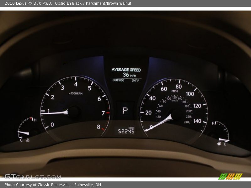 Obsidian Black / Parchment/Brown Walnut 2010 Lexus RX 350 AWD