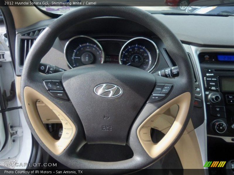 Shimmering White / Camel 2012 Hyundai Sonata GLS