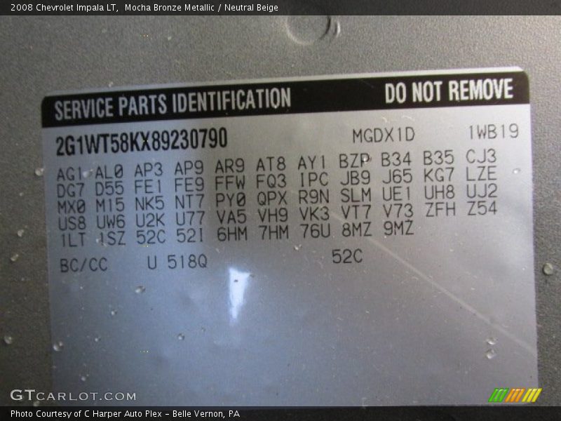 Mocha Bronze Metallic / Neutral Beige 2008 Chevrolet Impala LT