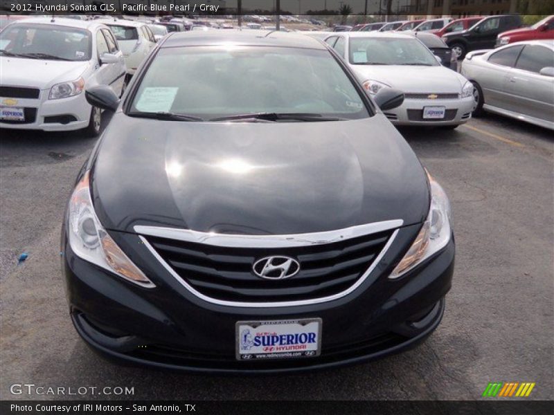 Pacific Blue Pearl / Gray 2012 Hyundai Sonata GLS