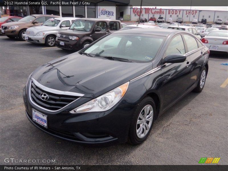 Pacific Blue Pearl / Gray 2012 Hyundai Sonata GLS