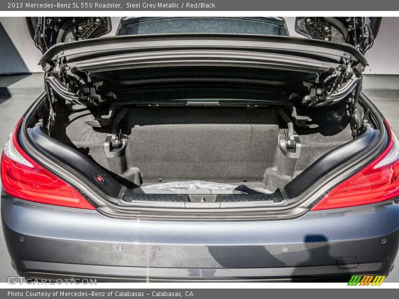 Steel Grey Metallic / Red/Black 2013 Mercedes-Benz SL 550 Roadster