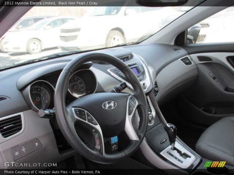 Black Noir Pearl / Gray 2012 Hyundai Elantra Limited