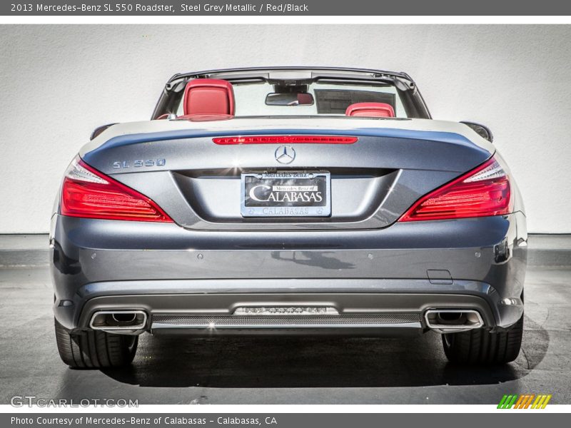 Steel Grey Metallic / Red/Black 2013 Mercedes-Benz SL 550 Roadster