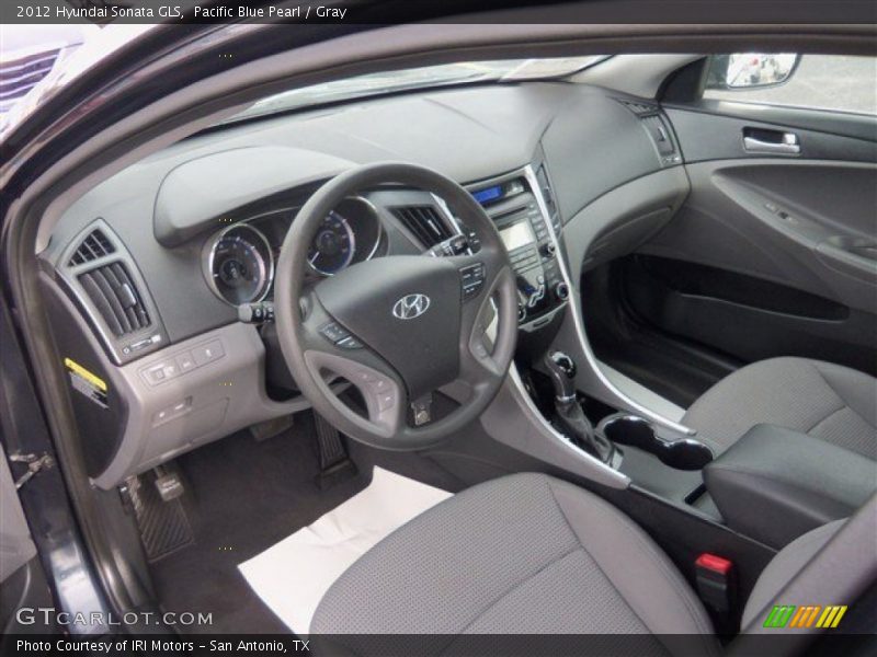 Pacific Blue Pearl / Gray 2012 Hyundai Sonata GLS