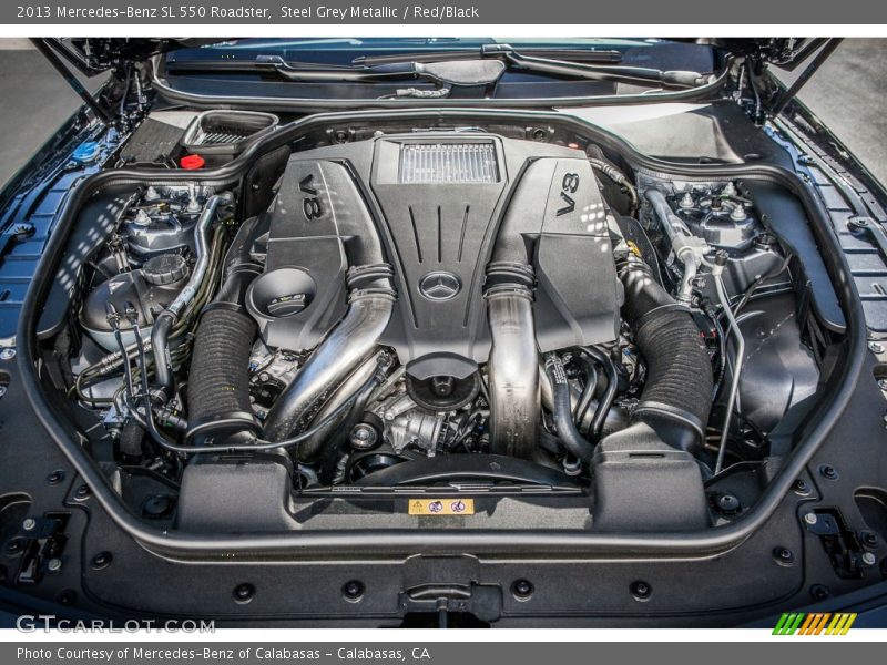 Steel Grey Metallic / Red/Black 2013 Mercedes-Benz SL 550 Roadster