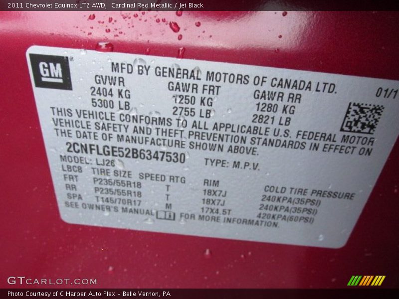 Cardinal Red Metallic / Jet Black 2011 Chevrolet Equinox LTZ AWD