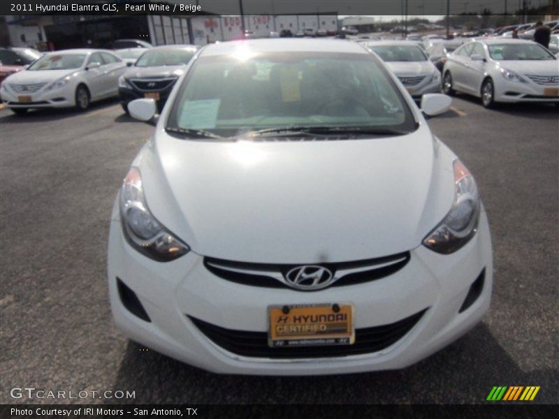 Pearl White / Beige 2011 Hyundai Elantra GLS