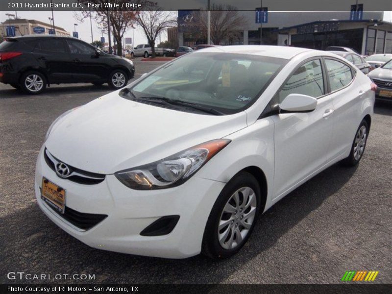 Pearl White / Beige 2011 Hyundai Elantra GLS