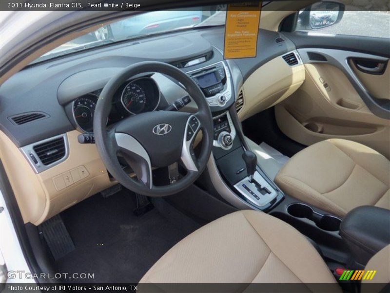 Pearl White / Beige 2011 Hyundai Elantra GLS
