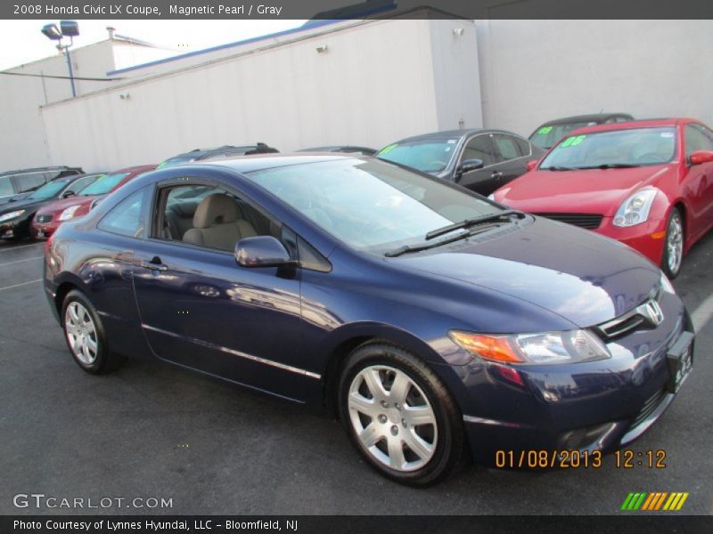 Magnetic Pearl / Gray 2008 Honda Civic LX Coupe