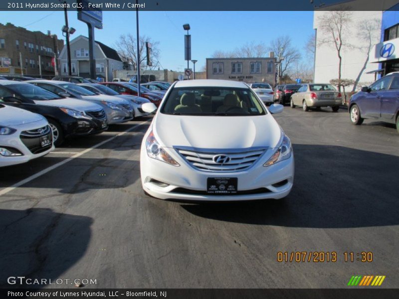 Pearl White / Camel 2011 Hyundai Sonata GLS