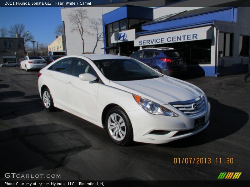 Pearl White / Camel 2011 Hyundai Sonata GLS