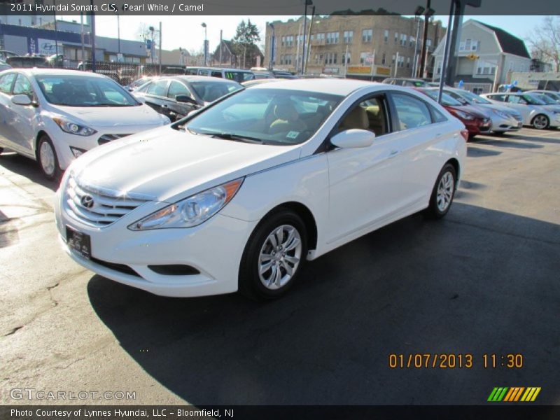 Pearl White / Camel 2011 Hyundai Sonata GLS