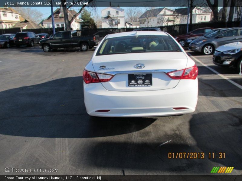 Pearl White / Camel 2011 Hyundai Sonata GLS