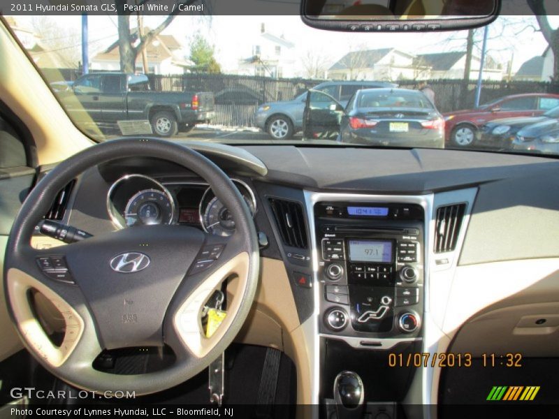 Pearl White / Camel 2011 Hyundai Sonata GLS