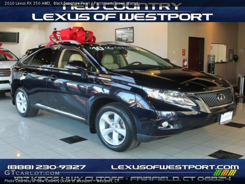 Black Sapphire Pearl / Parchment/Brown Walnut 2010 Lexus RX 350 AWD