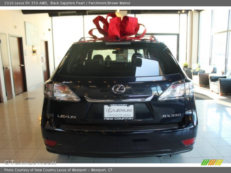 Black Sapphire Pearl / Parchment/Brown Walnut 2010 Lexus RX 350 AWD