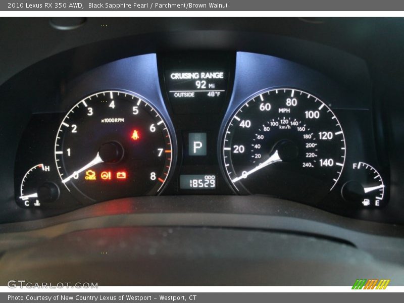 Black Sapphire Pearl / Parchment/Brown Walnut 2010 Lexus RX 350 AWD