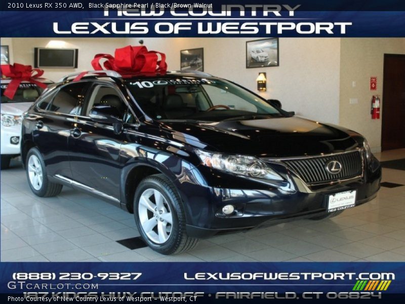Black Sapphire Pearl / Black/Brown Walnut 2010 Lexus RX 350 AWD