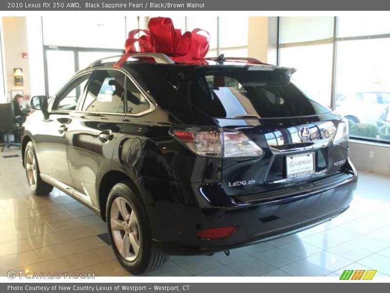Black Sapphire Pearl / Black/Brown Walnut 2010 Lexus RX 350 AWD