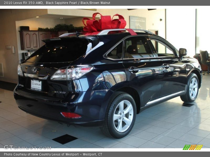 Black Sapphire Pearl / Black/Brown Walnut 2010 Lexus RX 350 AWD