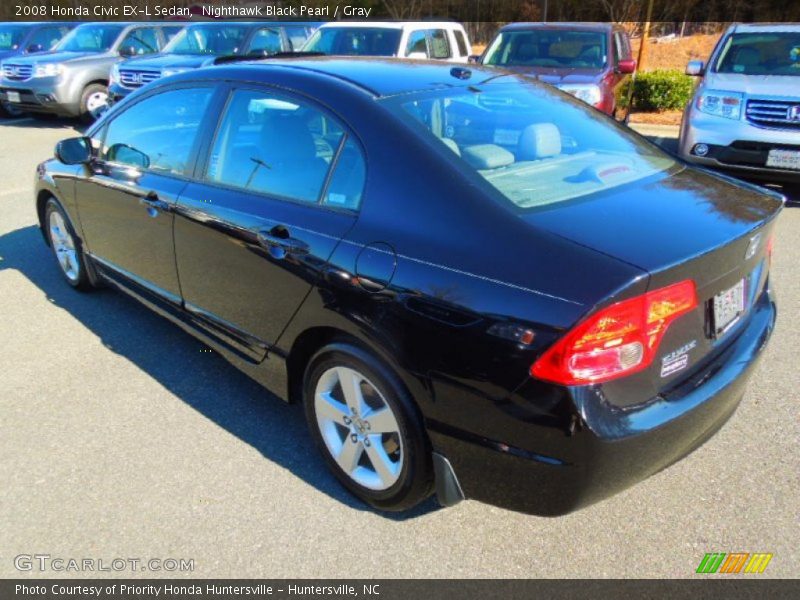 Nighthawk Black Pearl / Gray 2008 Honda Civic EX-L Sedan