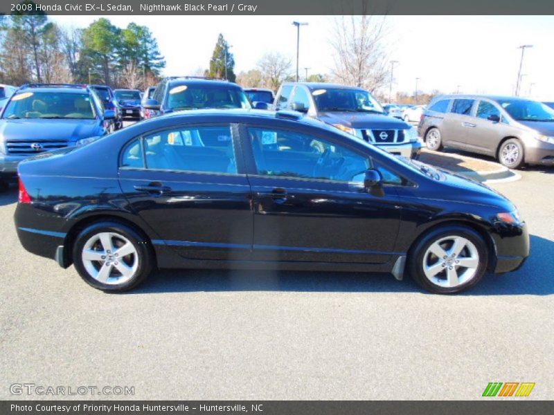 Nighthawk Black Pearl / Gray 2008 Honda Civic EX-L Sedan